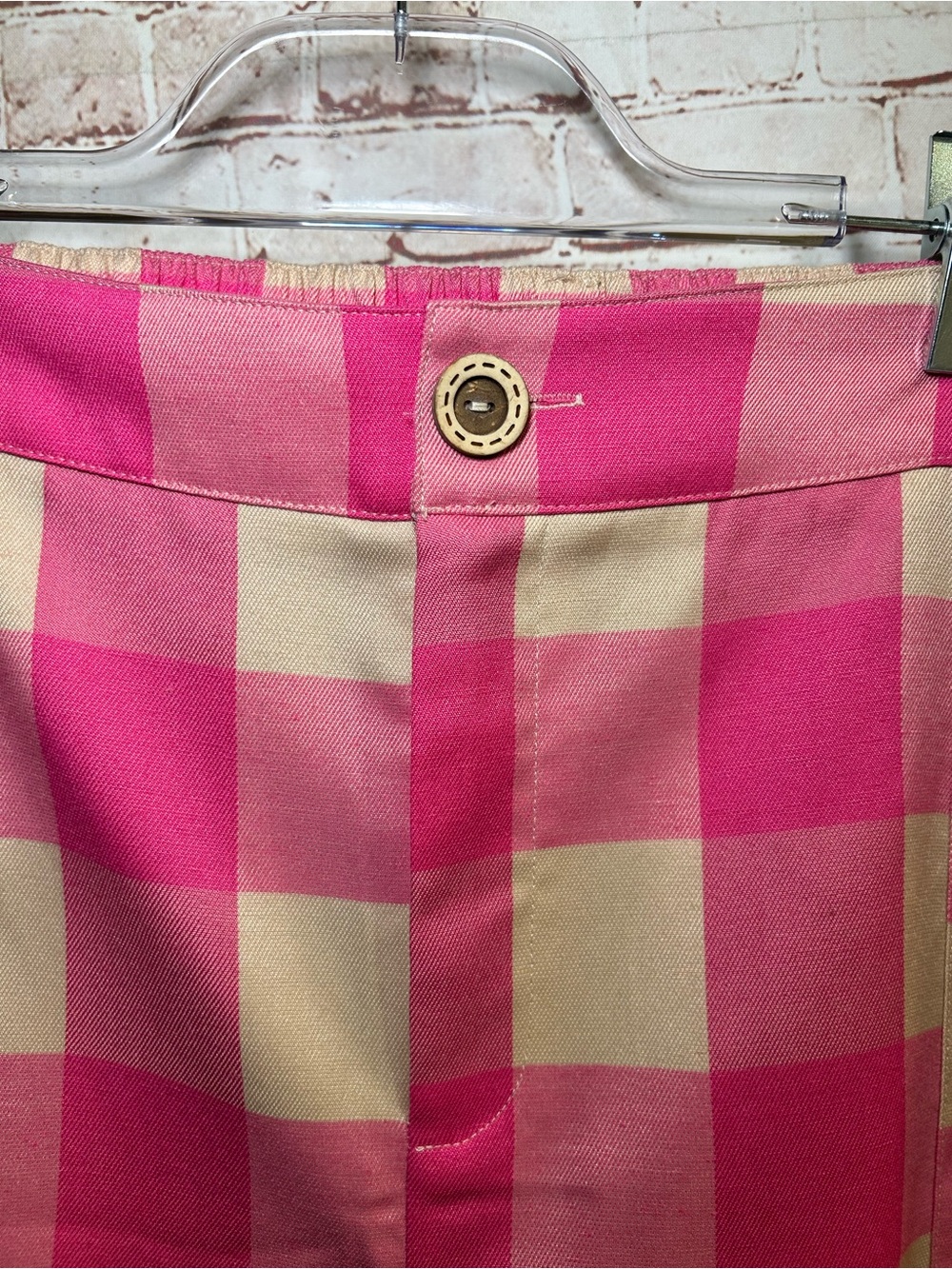 Pink Gingham Cropped Wide Leg Pants and Blazer Set Preppy Barbiecore Size Large - Picture 9 of 10